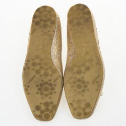 Pre Owned Jimmy Choo Cutout Glitter Ballet Flats Size 38.5