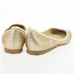 Pre Owned Jimmy Choo Cutout Glitter Ballet Flats Size 38.5