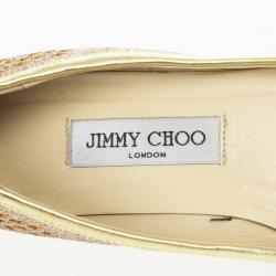 Pre Owned Jimmy Choo Cutout Glitter Ballet Flats Size 38.5