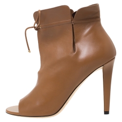 Pre Owned بوت للكاحل جيمي تشو ألترا سويدي/شبكة أسود مقدمة مفتوحة مقاس 39.5