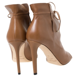 Pre Owned بوت للكاحل جيمي تشو ألترا سويدي/شبكة أسود مقدمة مفتوحة مقاس 39.5