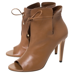 Pre Owned بوت للكاحل جيمي تشو ألترا سويدي/شبكة أسود مقدمة مفتوحة مقاس 39.5