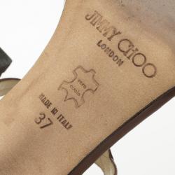 Pre Owned Jimmy Choo Brown Leather Strappy Sandals Size 37