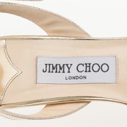 مملوكة مسبقًا Jimmy Choo Gold Indie Crisscross Slingback Sandals Size 38.5