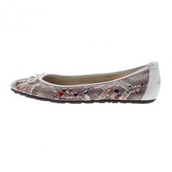 مملوكة مسبقًا Jimmy Choo Python Embossed Bow Ballet Flats Size 36.5