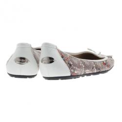 مملوكة مسبقًا Jimmy Choo Python Embossed Bow Ballet Flats Size 36.5