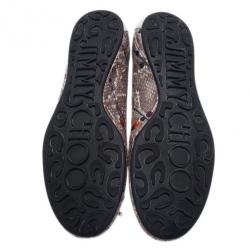 مملوكة مسبقًا Jimmy Choo Python Embossed Bow Ballet Flats Size 36.5