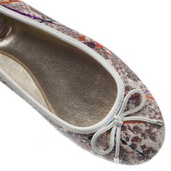 مملوكة مسبقًا Jimmy Choo Python Embossed Bow Ballet Flats Size 36.5