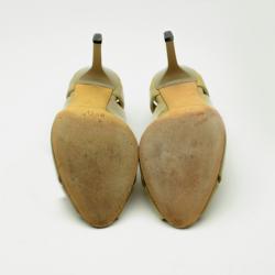 Pre Owned Jimmy Choo Nude Patent Leather Peep Toe Pumps Size 38