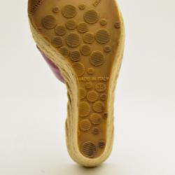 Pre Owned Jimmy Choo Pink Patent 'Phyllis' Espadrilles Wedges Slides Size 35