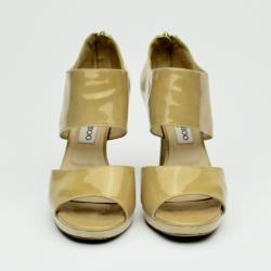 مملوكة مسبقًا Jimmy Choo Nude Patent Leather 'Private' Sandals Size 38