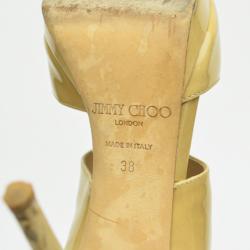 مملوكة مسبقًا Jimmy Choo Nude Patent Leather 'Private' Sandals Size 38