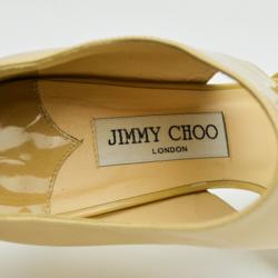 مملوكة مسبقًا Jimmy Choo Nude Patent Leather 'Private' Sandals Size 38