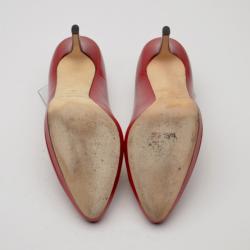 Pre Owned Jimmy Choo Red Leather Aimee Pumps Size 41