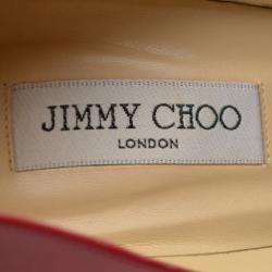 Pre Owned Jimmy Choo Red Leather Aimee Pumps Size 41