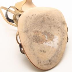 Pre Owned Jimmy Choo Black and Gold Leather Strappy Sandals Size 39