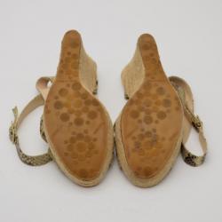 Pre Owned Jimmy Choo Snakskin Espadrille Wedge Sandals Size 40