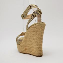 Pre Owned Jimmy Choo Snakskin Espadrille Wedge Sandals Size 40
