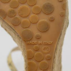 Pre Owned Jimmy Choo Snakskin Espadrille Wedge Sandals Size 40