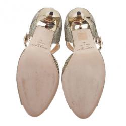 Pre Owned حذاء جيمي تشو ماري جان نسيج براق مقاس 40