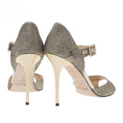 Pre Owned حذاء جيمي تشو ماري جان نسيج براق مقاس 40