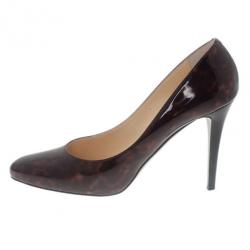 مملوكة مسبقًا حذاء جيمي تشو غيلبيرت جلد لامع ترتواز مقاس 39