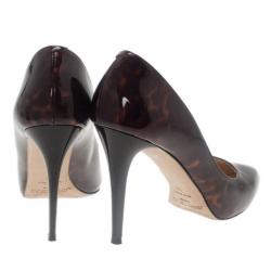 مملوكة مسبقًا حذاء جيمي تشو غيلبيرت جلد لامع ترتواز مقاس 39