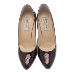 مملوكة مسبقًا حذاء جيمي تشو غيلبيرت جلد لامع ترتواز مقاس 39