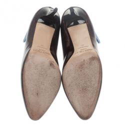 مملوكة مسبقًا حذاء جيمي تشو غيلبيرت جلد لامع ترتواز مقاس 39