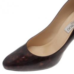 مملوكة مسبقًا حذاء جيمي تشو غيلبيرت جلد لامع ترتواز مقاس 39