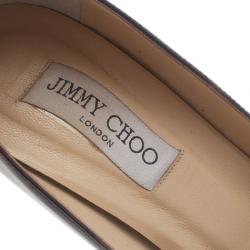 مملوكة مسبقًا حذاء جيمي تشو غيلبيرت جلد لامع ترتواز مقاس 39