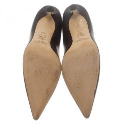Pre Owned Jimmy Choo Brown Leather Chilli Pointed Toe Pumps Size 39.5