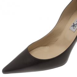 Pre Owned Jimmy Choo Brown Leather Chilli Pointed Toe Pumps Size 39.5