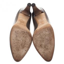 مملوكة مسبقًا حذاء جيمي تشو جلد بني لامع مقاس 39