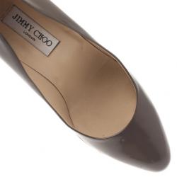 مملوكة مسبقًا حذاء جيمي تشو جلد بني لامع مقاس 39