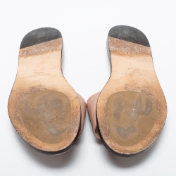 Pre Owned Jimmy Choo Dusty Pink Leather Minea Flat Slides Size 39.5