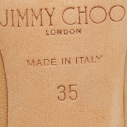 Pre Owned Jimmy Choo Beige Leather Gilbert Pumps Size 35