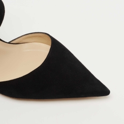 Jimmy Choo Black Suede Pointed Toe Mules Size 37.5