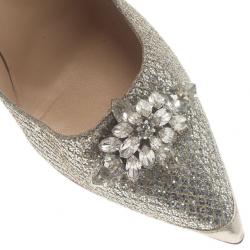 Pre Owned حذاء جيمي تشو ميتالك مقدمة مدببة ومزين مقاس 42