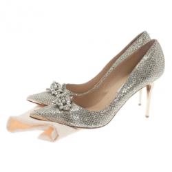 Pre Owned حذاء جيمي تشو ميتالك مقدمة مدببة ومزين مقاس 42