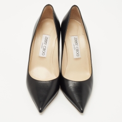 Pre Owned Jimmy Choo Black Leather Love Pumps Size 37