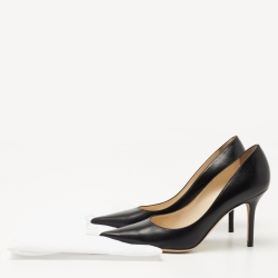 Pre Owned Jimmy Choo Black Leather Love Pumps Size 37
