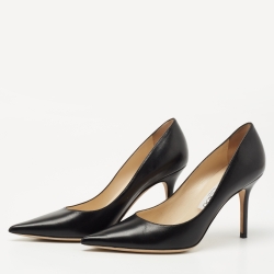 Pre Owned Jimmy Choo Black Leather Love Pumps Size 37
