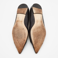 Pre Owned Jimmy Choo Black Python Attila Ballet Flats Size 39