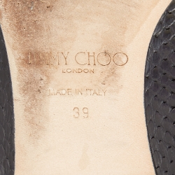 Pre Owned Jimmy Choo Black Python Attila Ballet Flats Size 39