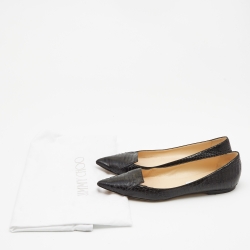 Pre Owned Jimmy Choo Black Python Attila Ballet Flats Size 39