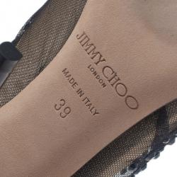 Pre Owned Jimmy Choo Black Crystal Mesh Knox Pumps Size 39