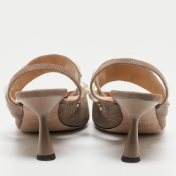 Pre Owned Jimmy Choo Etoupe Grey Suede Breslin Slingback Pumps Size 40