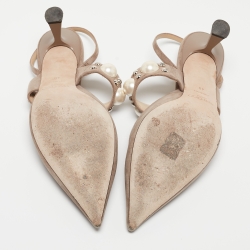 Pre Owned Jimmy Choo Etoupe Grey Suede Breslin Slingback Pumps Size 40