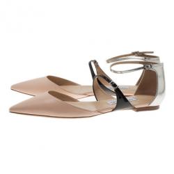 Pre Owned صندل فلات جيمي تشو تيري ثلاثي الألوان مقاس 39.5